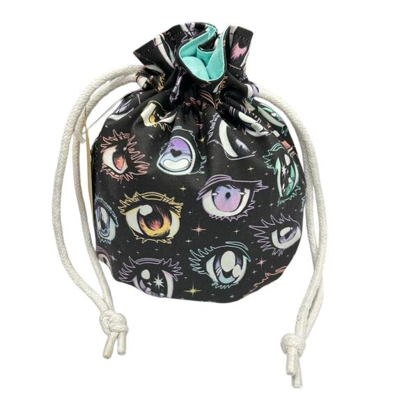Dice Bag For Tabletop Games Gift Bag Drawstring Bag Anime Eyes - Picture 1 of 3